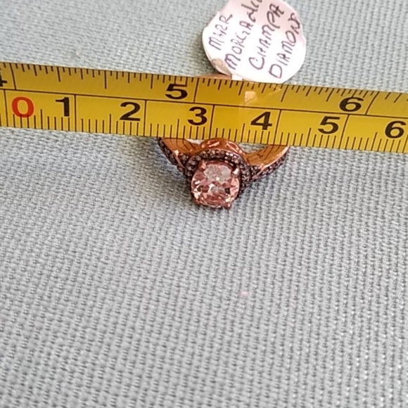 🌸 MARROPINO MORGANITE, CHAMPAGNE DIAMOND RING🌸 - Picture 4 of 5